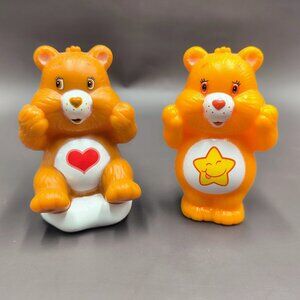 Care Bears Pvc Figure Lot Tenderheart and Laugh-a-Lot Bear 2.5" Cake Toppers